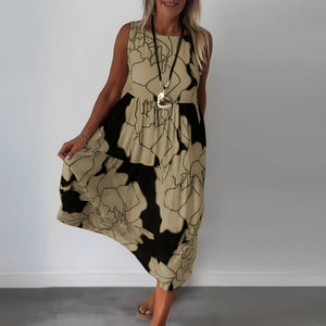 Vestido Mídi Casual Marrom 3
