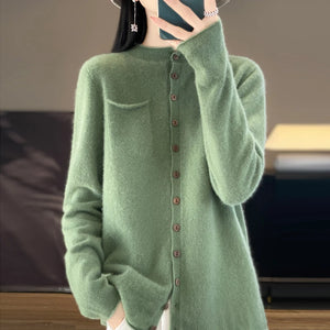 Cardigan Feminino de Lã Verde 09