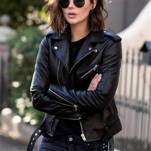 Jaqueta Feminina de Couro Preto 1