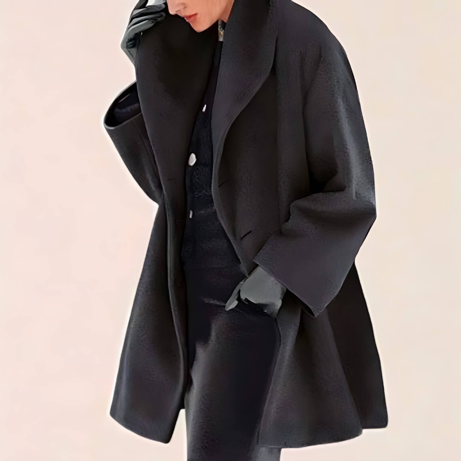 Casaco Feminino de Lã Batida Preto 2
