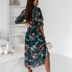 Vestido Mídi de Chiffon Verde 3