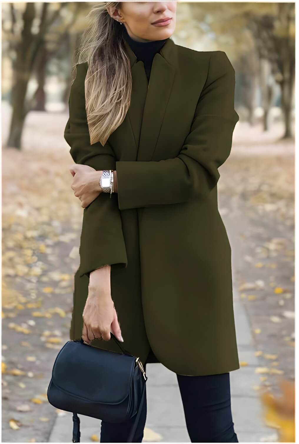 Blazer Alongado de Lã Batida Verde Militar 11