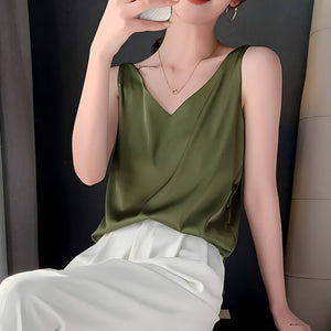 Blusa Regata de Cetim Verde Militar 7