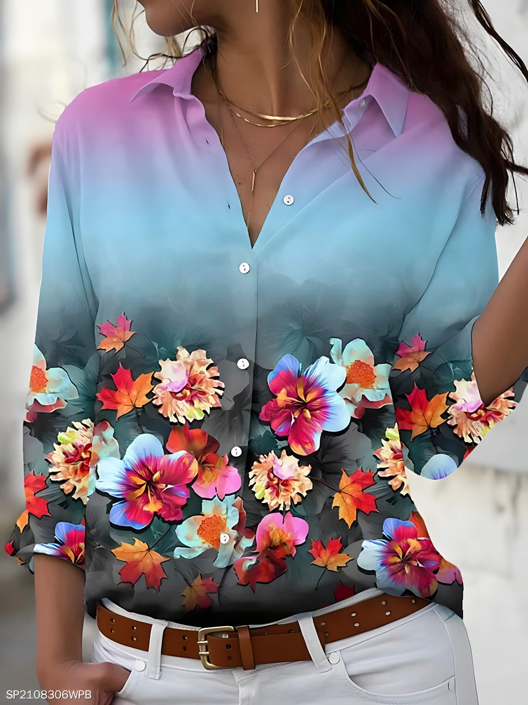 Camisa Casual Azul e Roxo 5