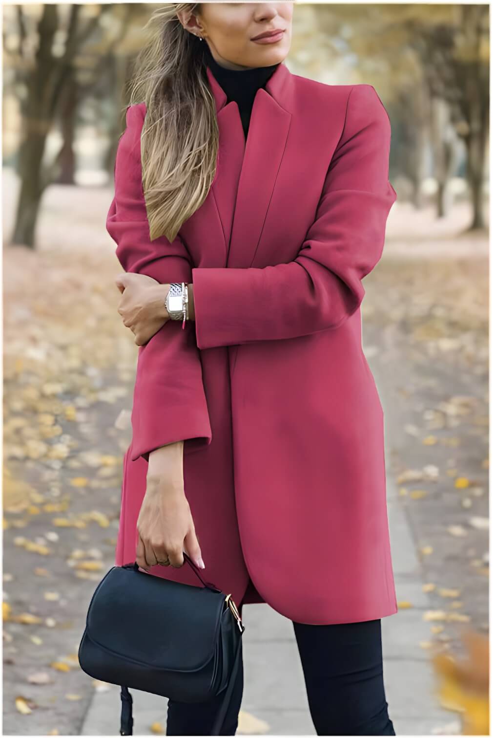 Blazer Alongado de Lã Batida Rosa 13