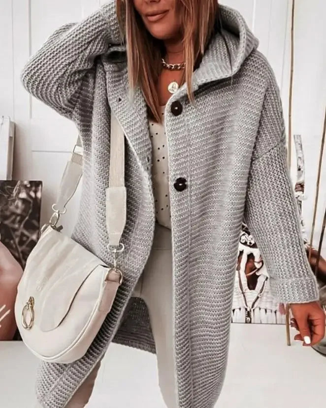 Cardigan Feminino de Lã Cinza 1