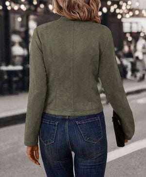 Jaqueta Feminina Casual Verde 8