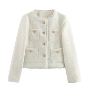 Blazer Feminino Casual Branco 5