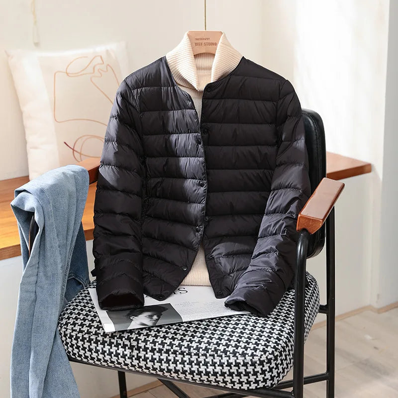 Jaqueta Feminina Puffer Impermeável Preto 01