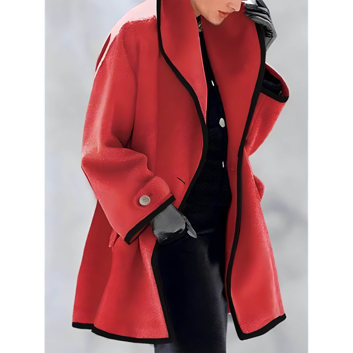 Casaco Feminino de Lã Batida Vermelho 6