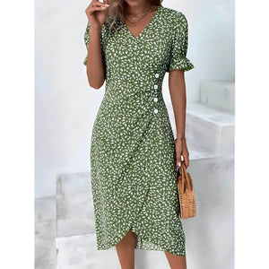 Vestido Mídi Transpassado Verde 1
