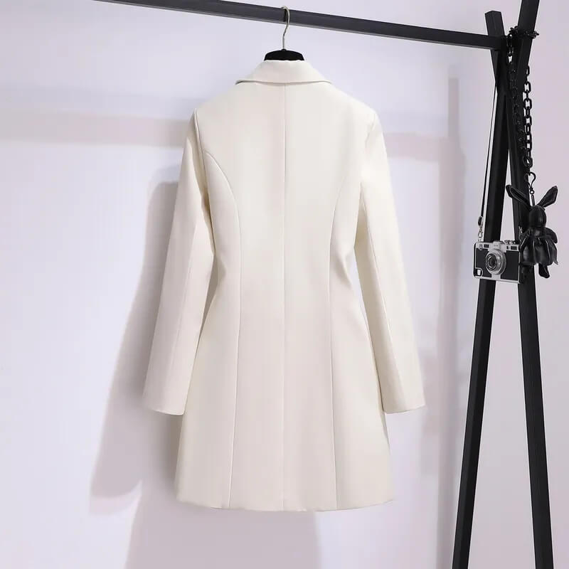 Blazer Longo Casual Creme 3