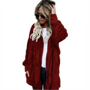 Casaco Feminino de Pelinhos Vermelho 8