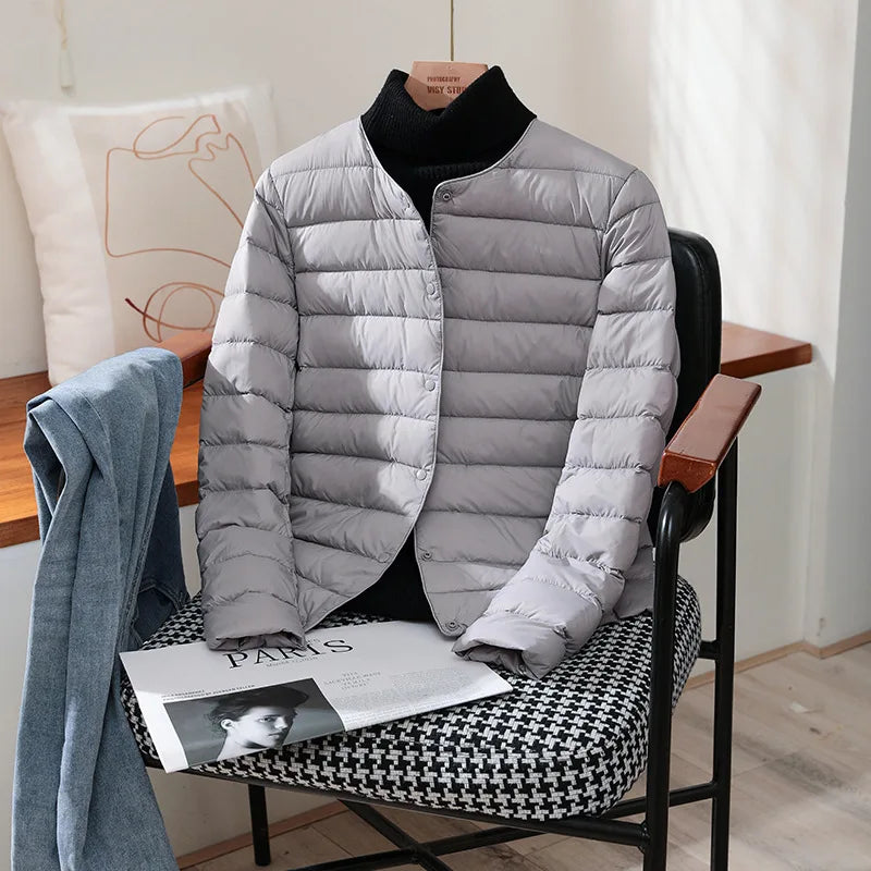 Jaqueta Feminina Puffer Impermeável Cinza 06
