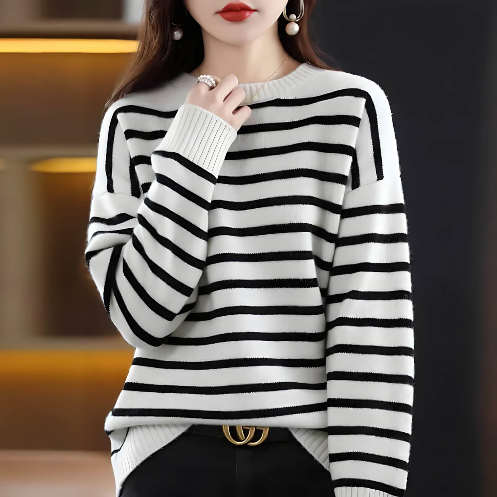 Suéter Feminino Casual Branco 1