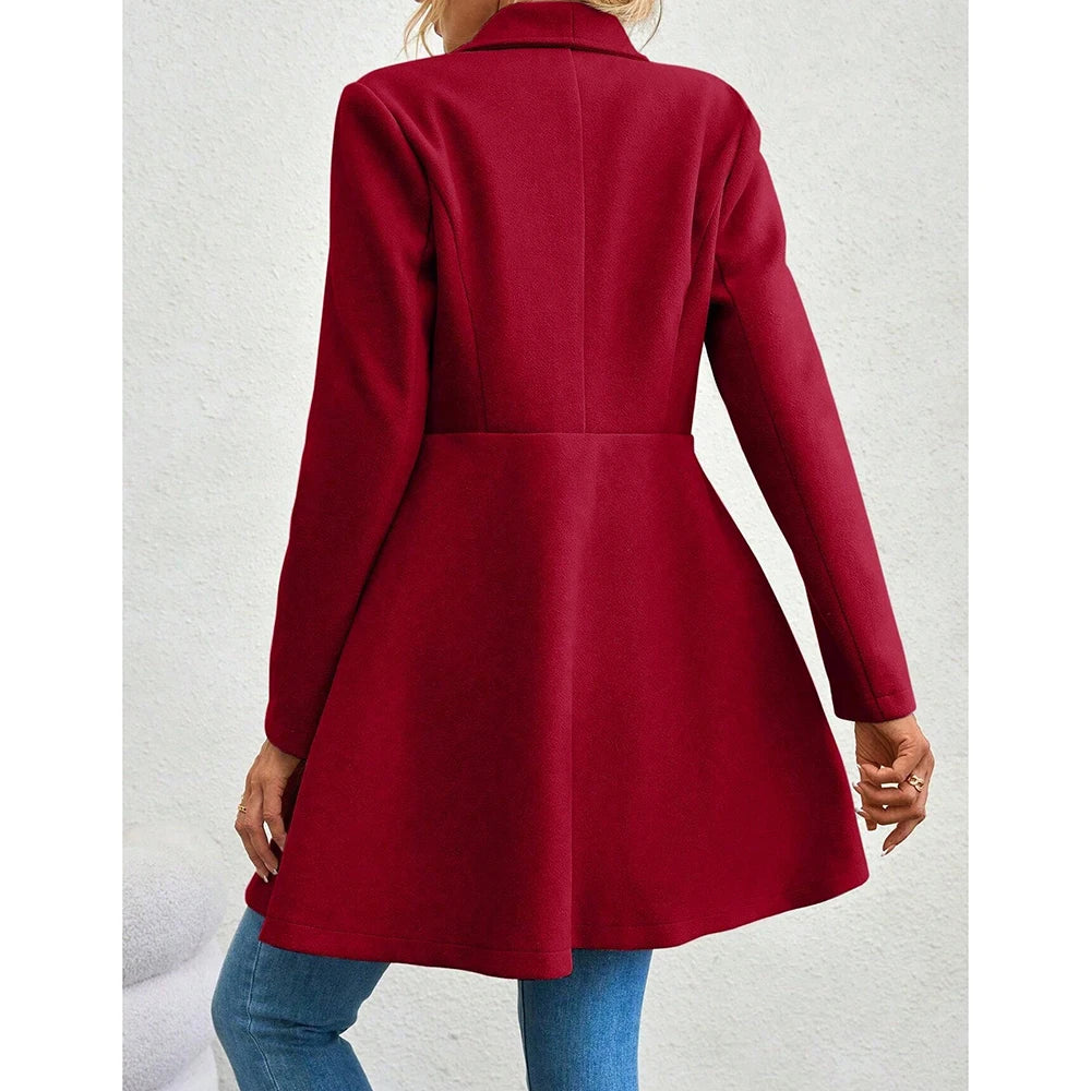 Casaco Feminino de Lã Batida Vermelho 2