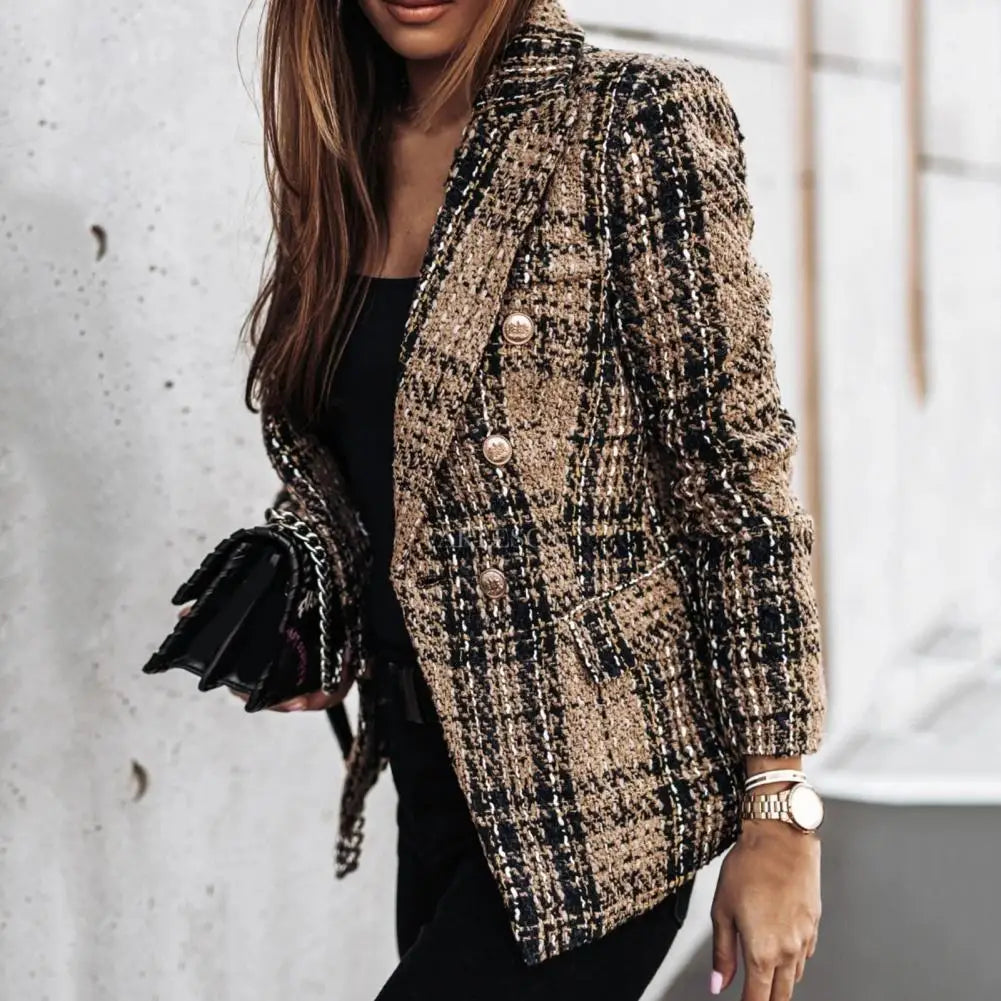 Blazer Feminino Casual Bege Escuro 4