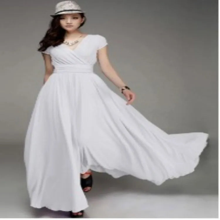 Vestido Longo Elegante Branco 08