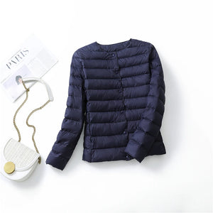 Jaqueta Feminina Puffer Impermeável Azul Marinho 09