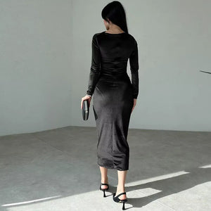 Vestido Midi Elegante Preto 7