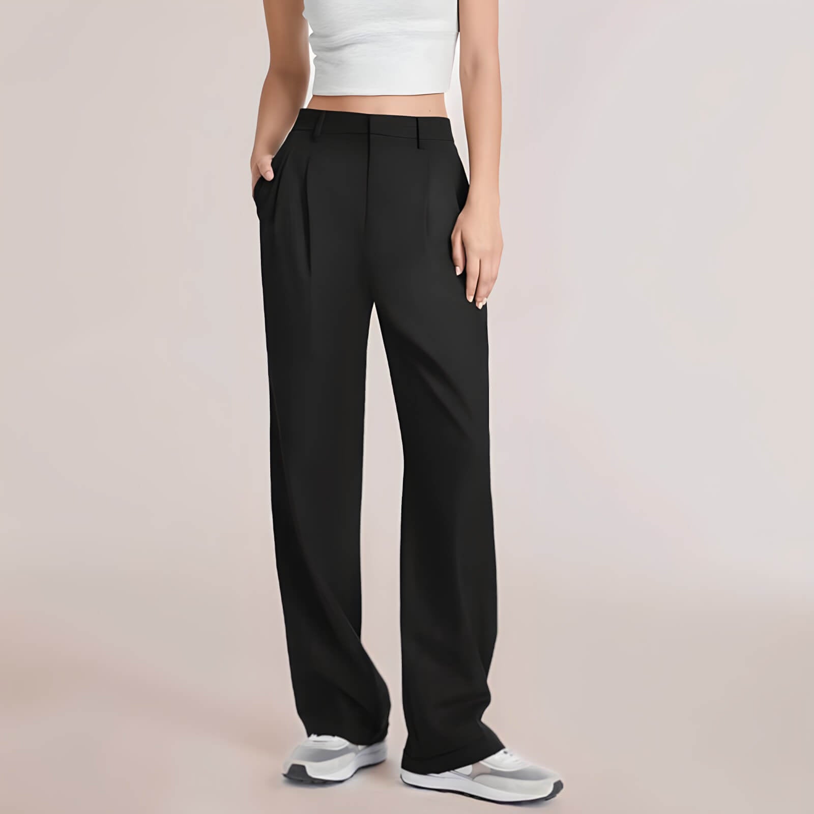 Calça Feminina Wide Leg de Alfaiataria Preto 2
