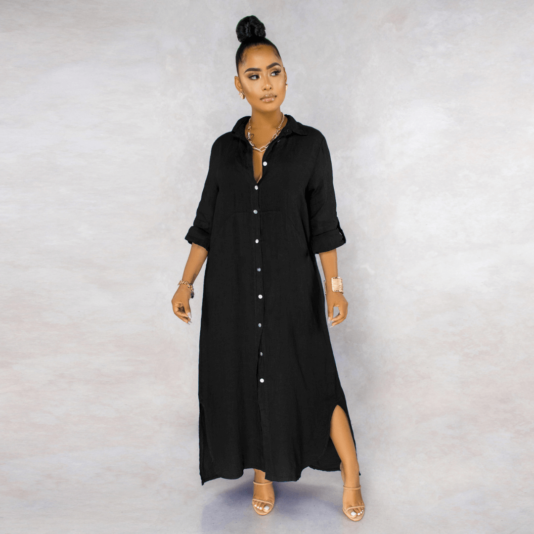 Vestido Longo de Linho Feminino