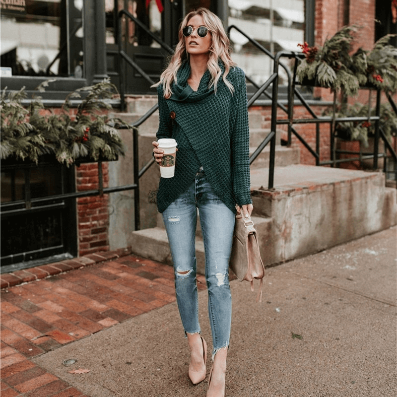 Suéter Feminino de Tricot Verde 2