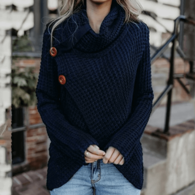 Suéter Feminino de Tricot Azul Marinho 7