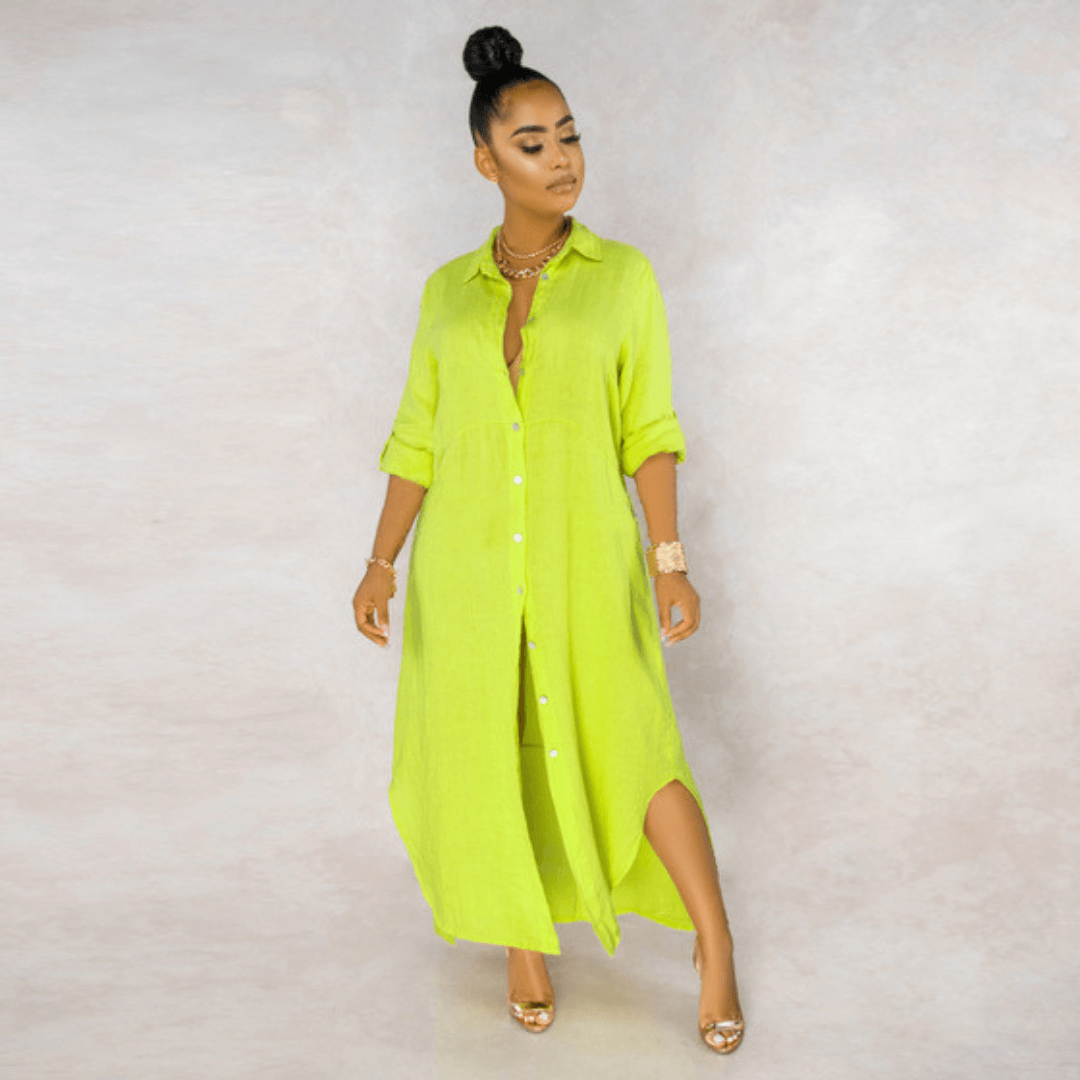 Vestido Longo de Linho Feminino