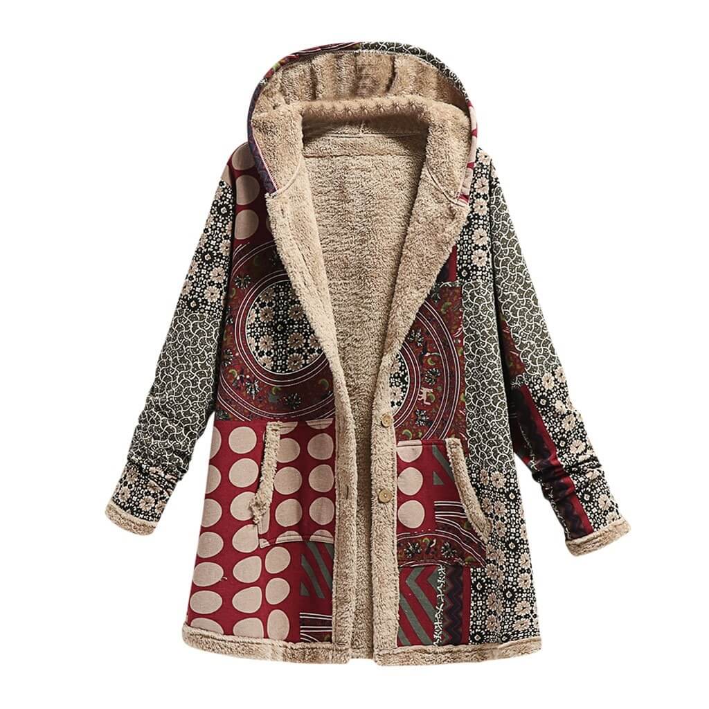 Casaco Feminino Vintage Forrado Vinho 5