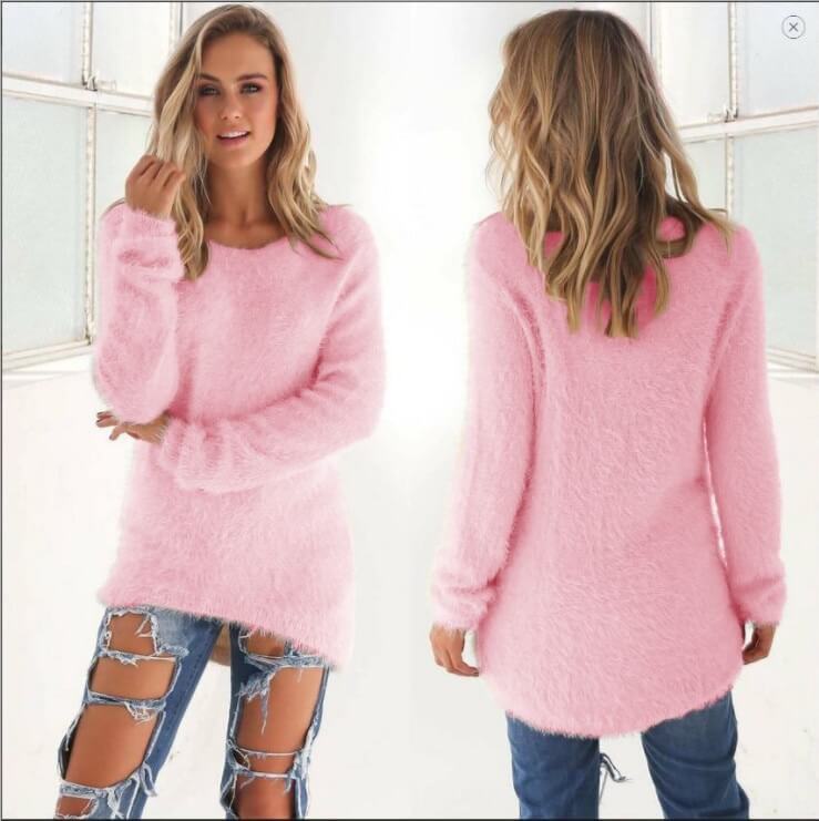 Suéter Feminino Rosa Claro 4
