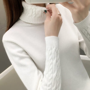 Suéter Feminino de Lã Gola Alta Branco 2
