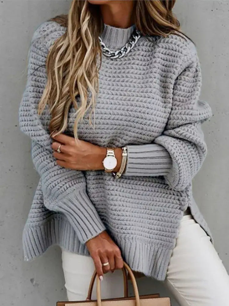 Suéter Feminino de Tricot Cinza